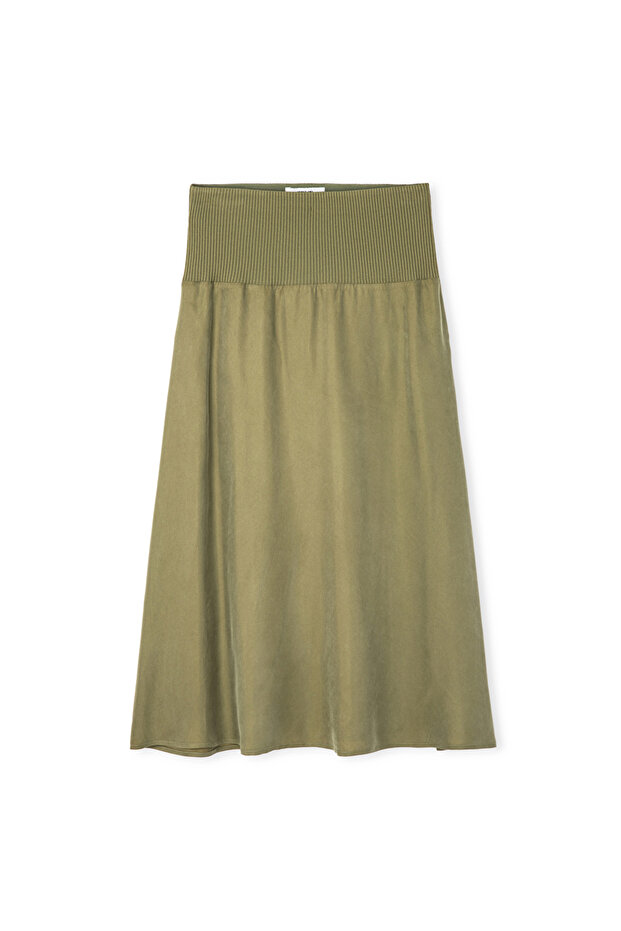 Triko ve cupro mix etek - 3