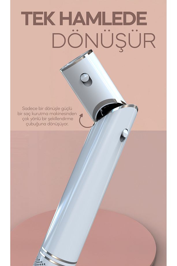 SHD-1720 - VolumAir 5 In 1 Katlanabilir Air Saç Kurutma ve Şekillendirme Sistemi Beyaz - 9