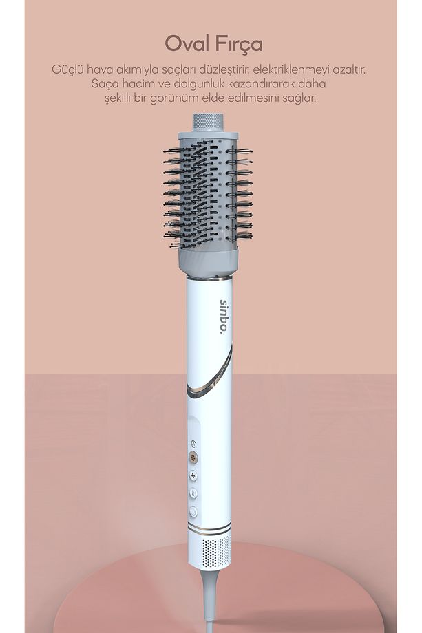 SHD-1720 - VolumAir 5 In 1 Katlanabilir Air Saç Kurutma ve Şekillendirme Sistemi Beyaz - 7