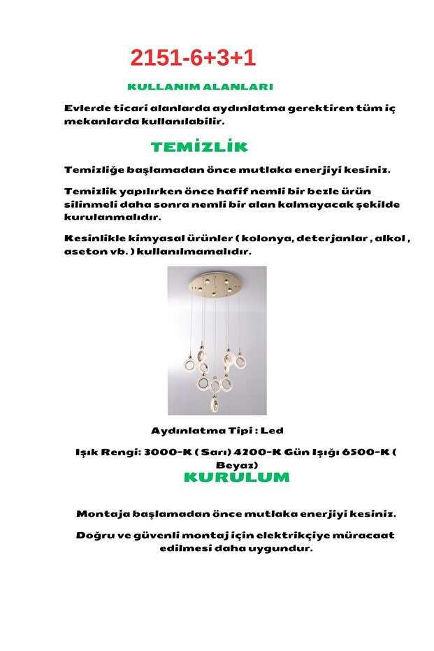 2151-6+3+1 GD LED AVİZE - 3