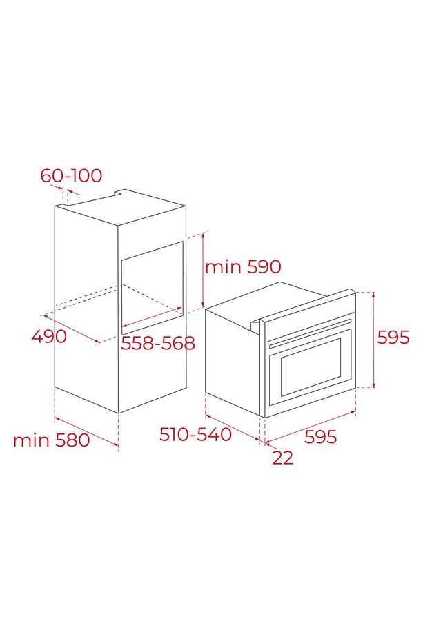 He 715 Ss 6 Programlı Inox 65 Lt. Multifonksiyonel Ankastre Fırın - 4
