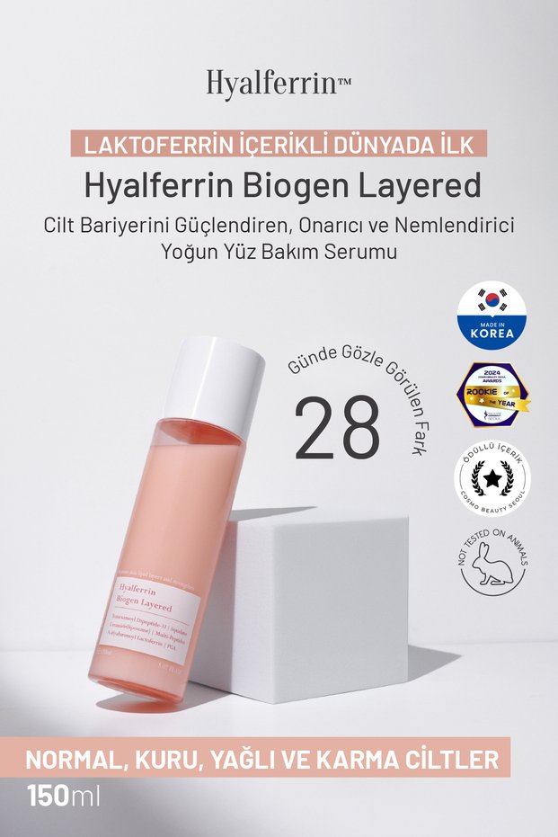 Layered Layered Skin Serum 150ml | Korean Skin Care with Lactoferrin, Peptide, Niacinamide - Ovaco