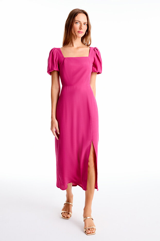 Visne Dears Regular Fit Midi Boy Elbise - 2