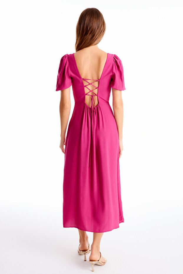 Visne Dears Regular Fit Midi Boy Elbise - 4