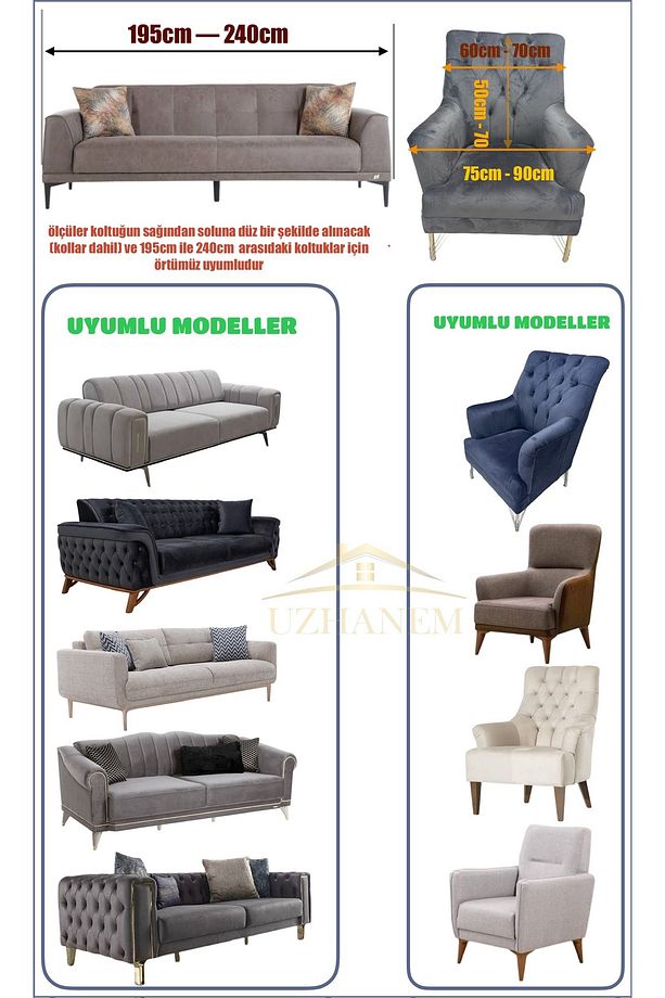 Berjer koltuk kılıfı tekli koltuk örtüsü yıkanabilir yüksek kaliteli - 8