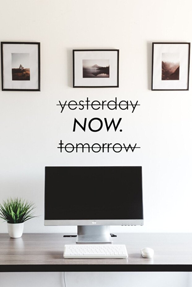 Yesterday Now Tomorrow Wall Lettering Wall Sticker, Home Decoration, Office Sticker, Living Room Sticker