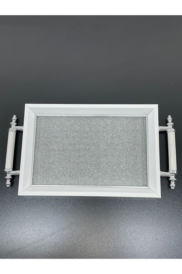 Lüks Simli Sunum Tepsisi Yaldızlı Tepsi 32*17CM - 2