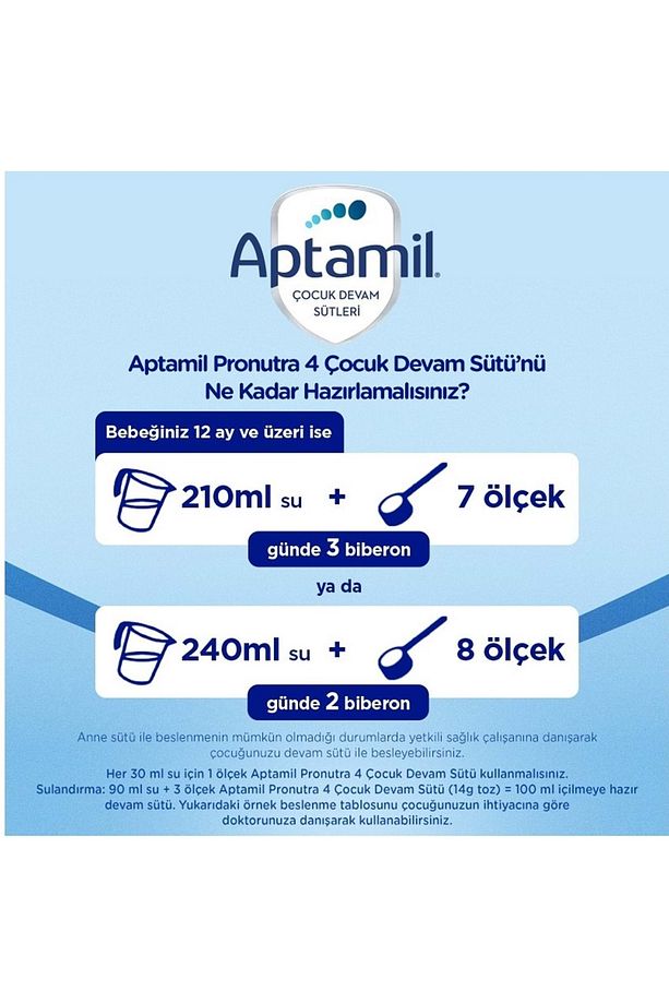 Nutrıcıa Aptamil Pronutra 800GR Devam Sütü No:4 (1-2 Yaş) (4 Lü Set) - 4