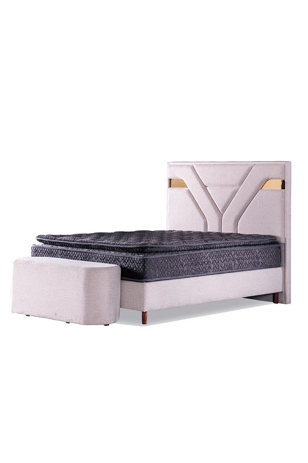 TEK KİŞİLİK YATAK+BAZA+BAŞLIK+PUFF 90X190 EYLÜL SET - 3
