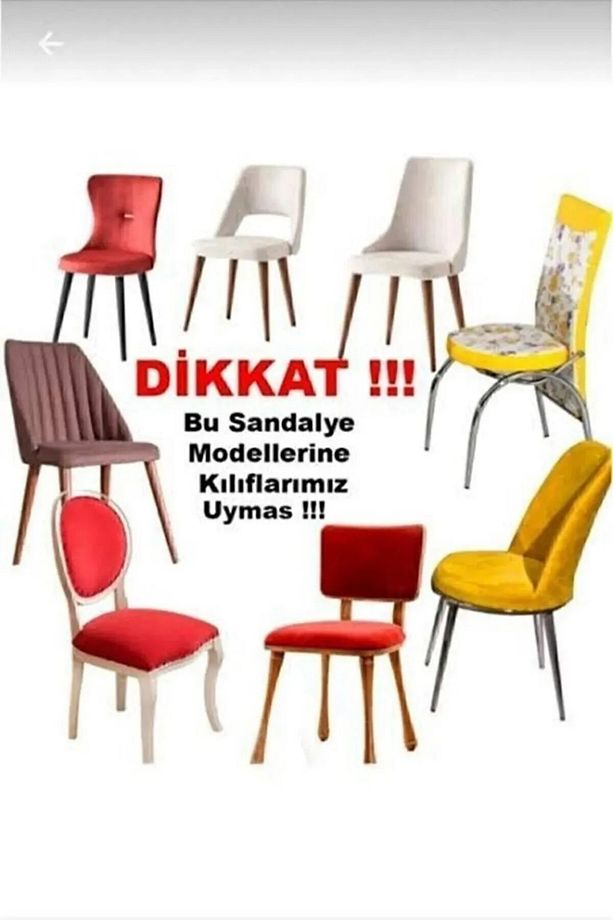 Sandalye Kılıfı, Sandalye Örtüsü, Lastikli,likralı Yıkanabılır 1 Adet sandalye kılıf - 3