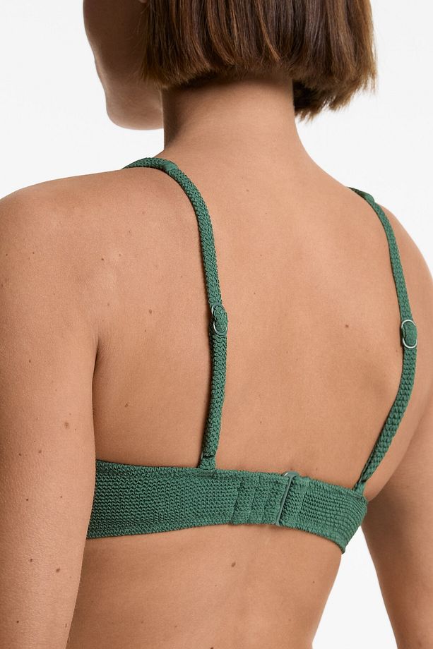 Halter crinkle bikini üstü - 5