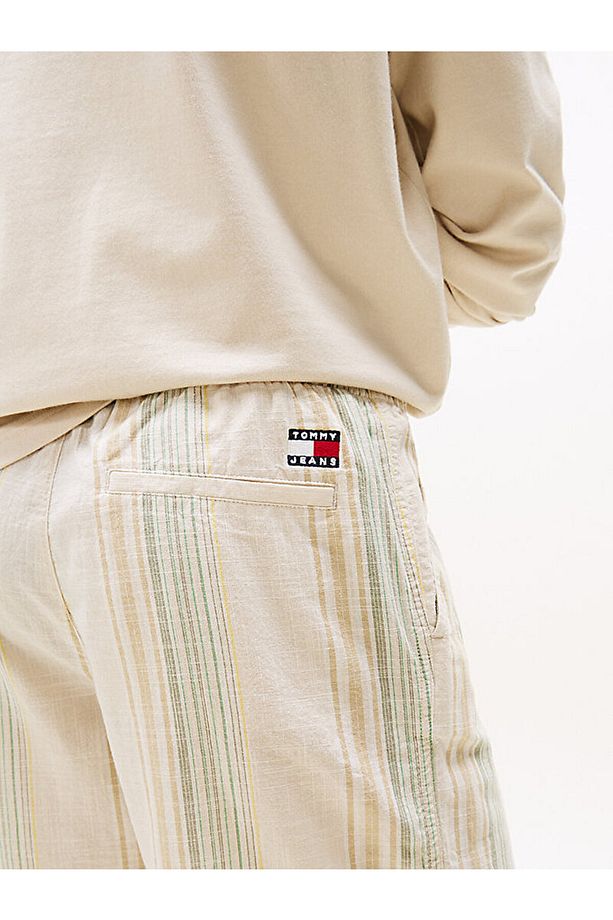 Textured Stripe Loose Shorts - 4