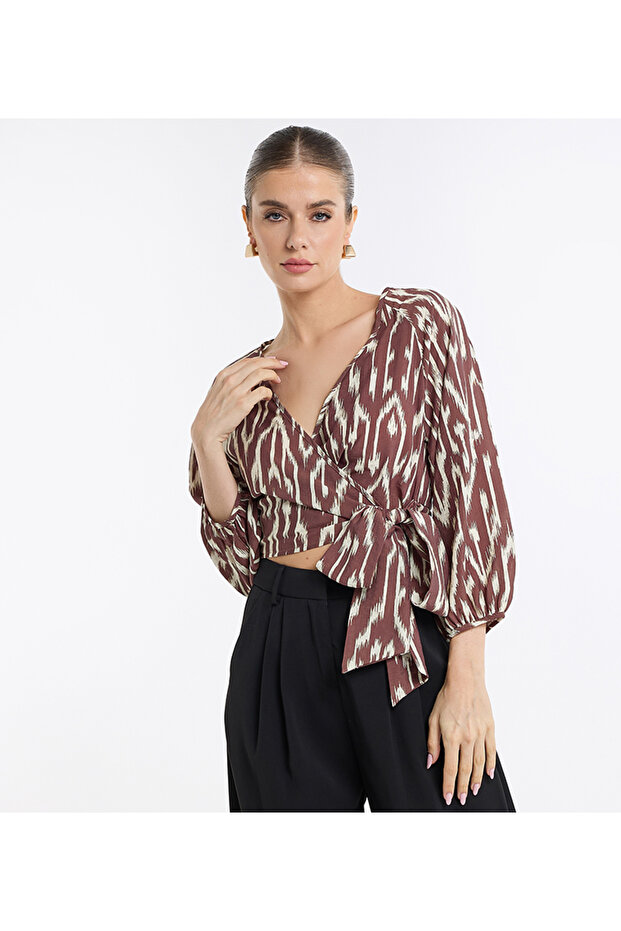 قميص أمامي مطبوع بربطة عنق - 1