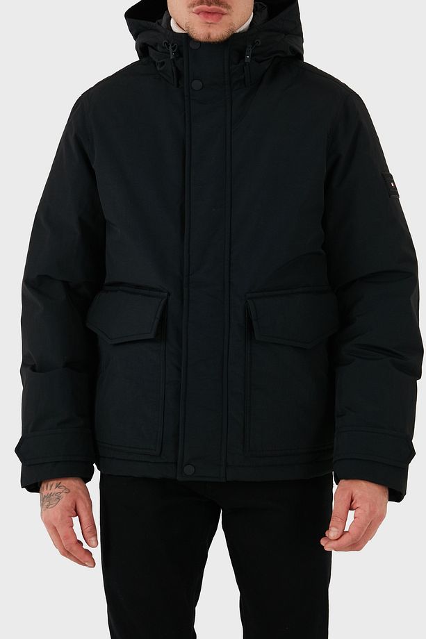 Kuş Tüyü Dolgulu Regular Fit Kapüşonlu Mont Erkek MONT MW0MW3659 BDS - 1
