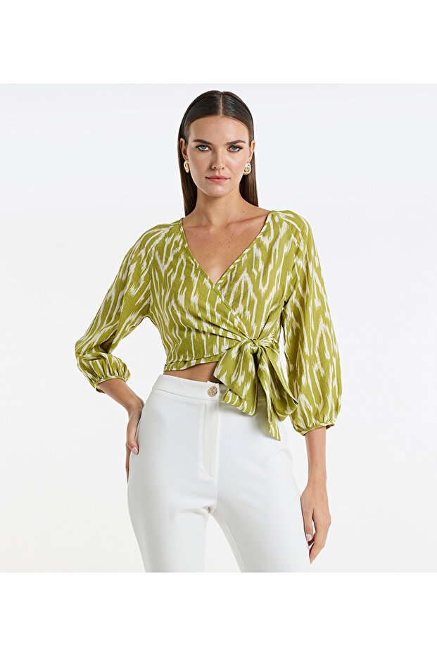 قميص أمامي مطبوع بربطة عنق - 1