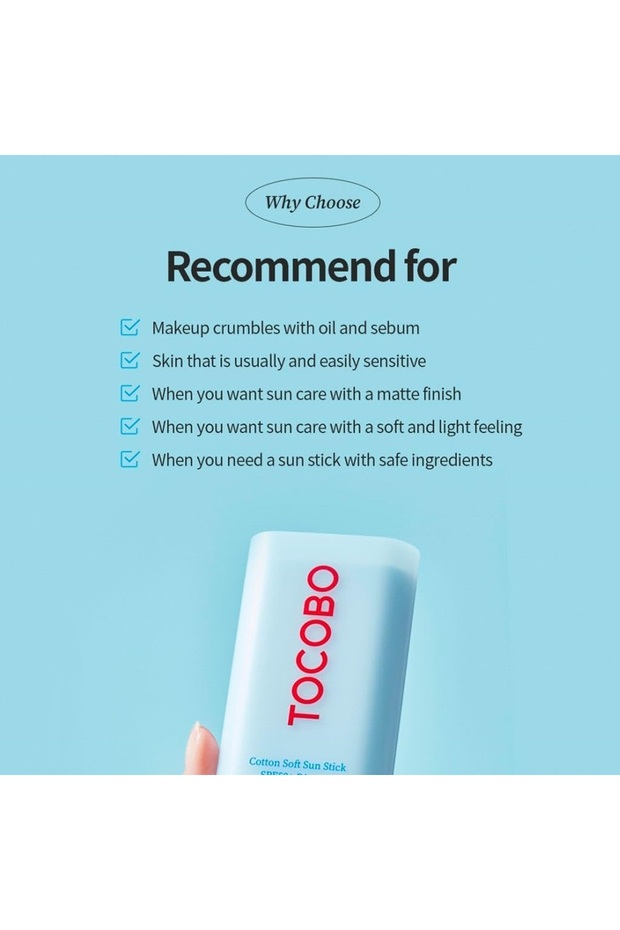 Tokubo Cotton Soft Sunscreen Stick SPF50+ PA++++ - 19g / 0.67oz - 3