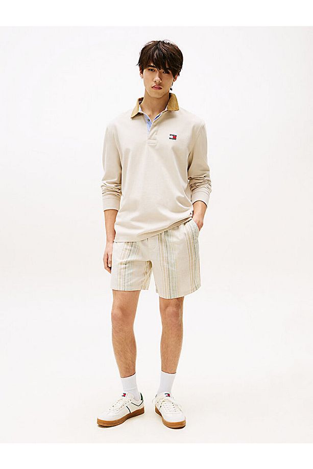 Textured Stripe Loose Shorts - 3