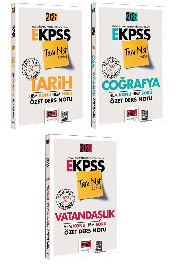 Yargı 2026 EKPSS Tarih + Coğrafya + Vatandaşlık Hem Konu Hem Soru Özet Ders Notu Tam Not Serisi 3 lü - 1