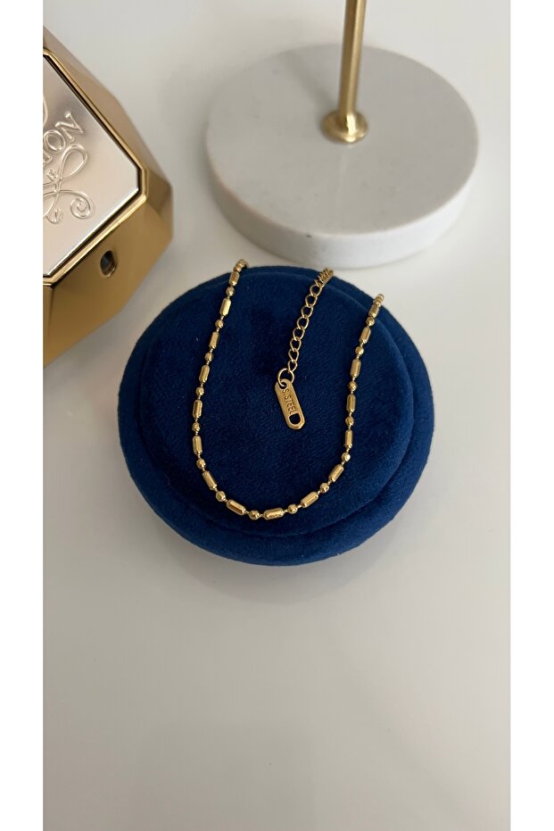 Steel Gold Capsule Model Anklet