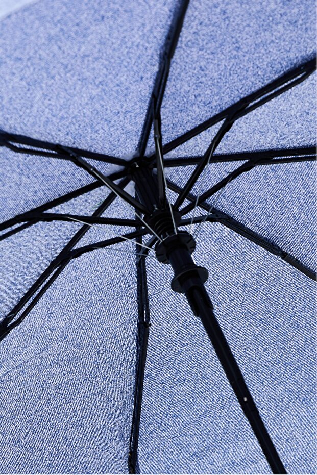 مظلة أوتوماتيكية منقوشة، زرقاء - 4