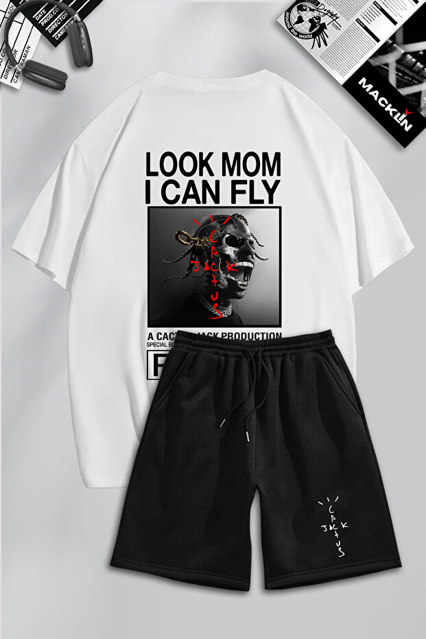 Unisex Men's Women's Travis Scott & Cactus Jack Printed Custom Design Oversize Tshirt and Shorts Set