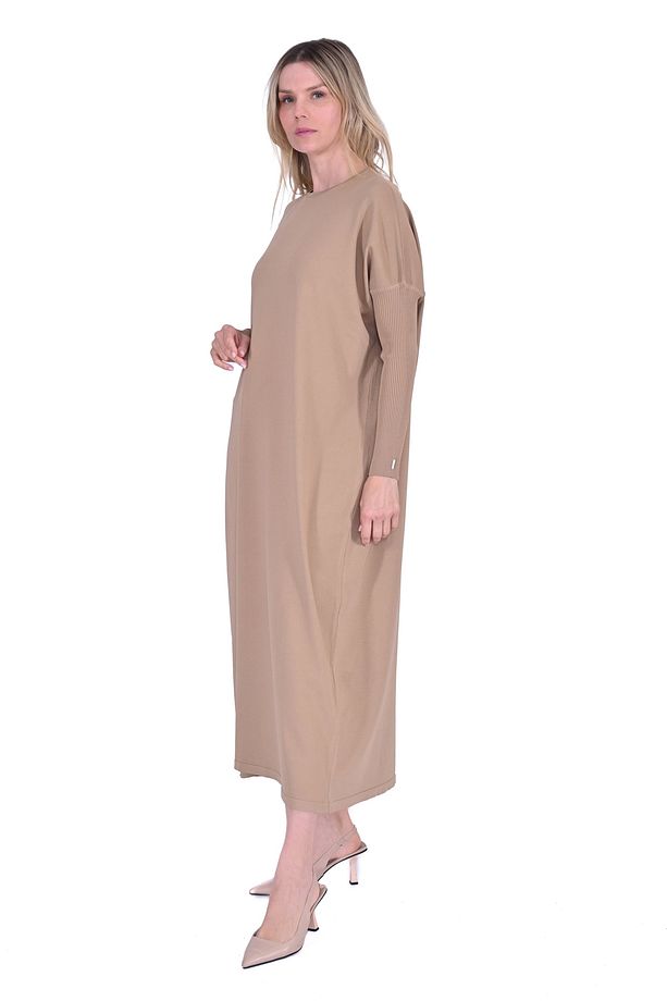 İNVEE 5747 Camel Triko Elbise - 1