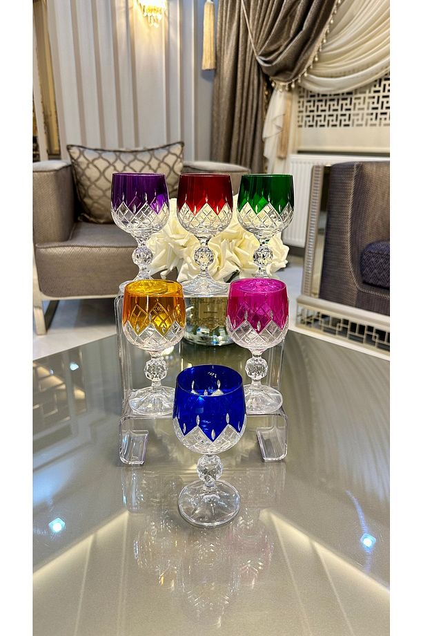 Bohemia Kristal Renkli 150 ml Sterna Ayaklı Kahve Yanı Su Bardağı - 2