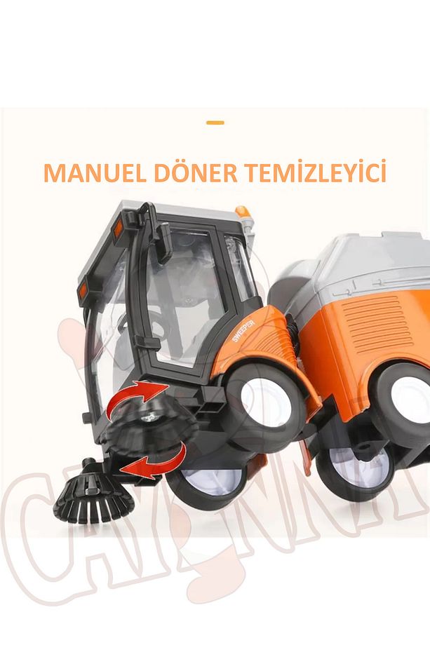 Oyuncak Sesli Ve Işıklı Sürtmeli Temizlik Ve İnşaat Araçları 3 Farklı Ses Modu - 8