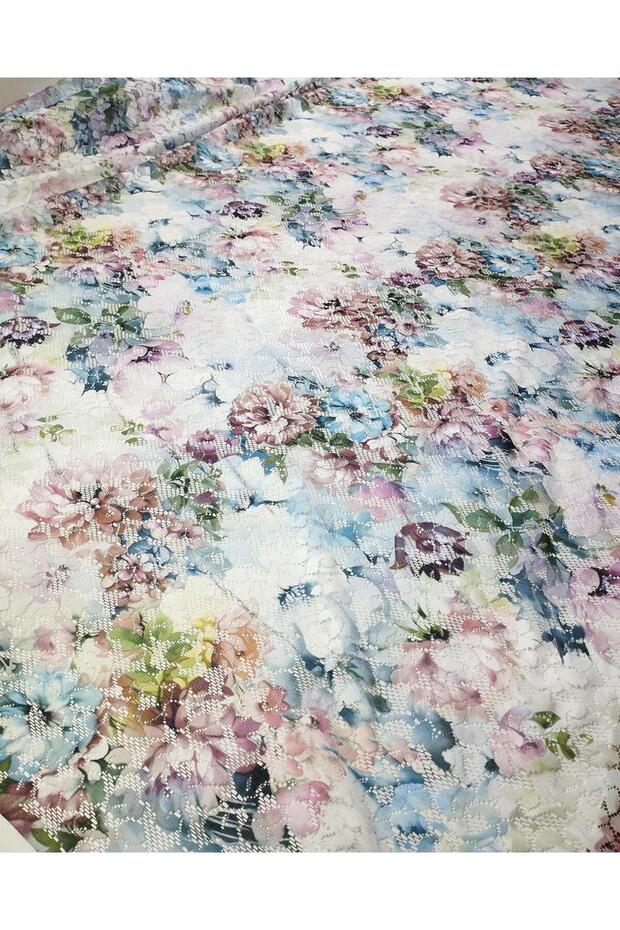 Flower Patterned Thin Lacewidth: 160 cm - 8