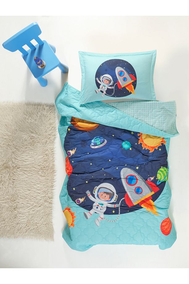 TEK KİŞİLİK YATAK ÖRTÜSÜ SETİ ASTRONOT - 1