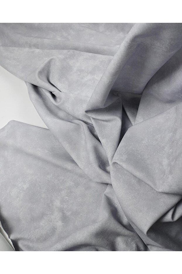 Gray Batik Patterned Ribbed Jersey (Width 150 cm X Length 180 cm)