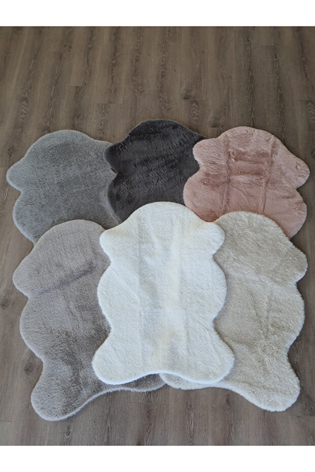 Peluş Post Halı - Krem - 5