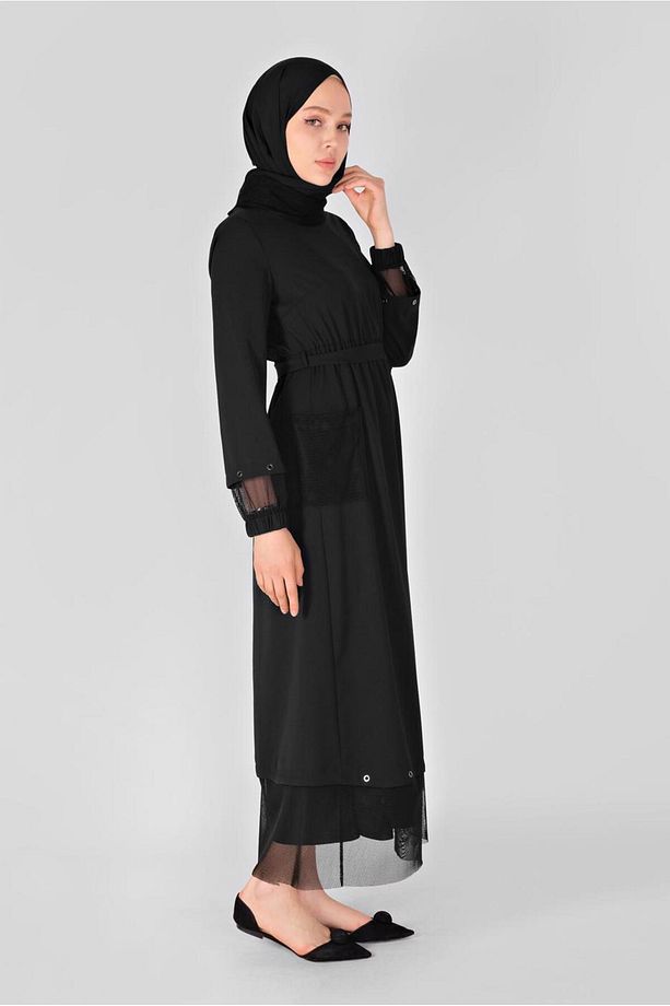 FİLE DETAYLI ELBİSE 41429 - 1