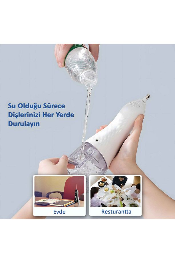 Kablosuz Pro V580 Water Flosser 320ml Taşınabilir Diş/protez Bakım Ve Ağız Duşu Beyaz - 5