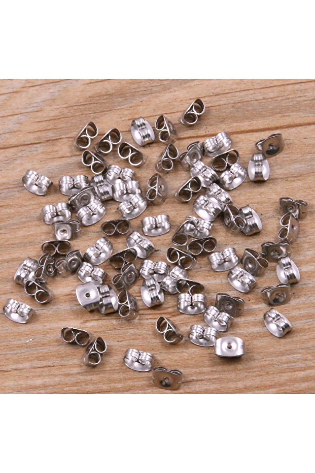 Ear cap 100PCS 50-100pcs 2 Color Stainless Steel Earring Studs Blank Post Base Pins With Plug Findin