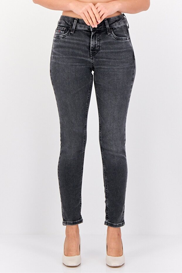 Women Skinny Fit Washed Stretchable Jeans, Grey