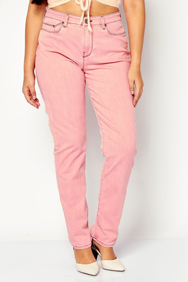 Women Regular Fit Solid Stretchable Denim, Pink