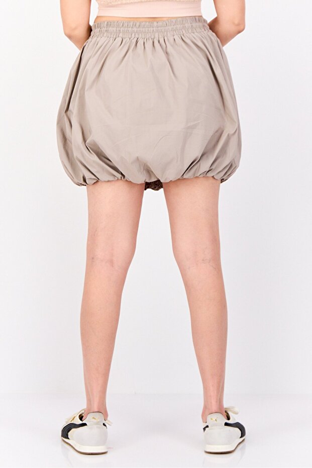 تنورة قصيرة سادة للنساء، رمادي فاتح - 3