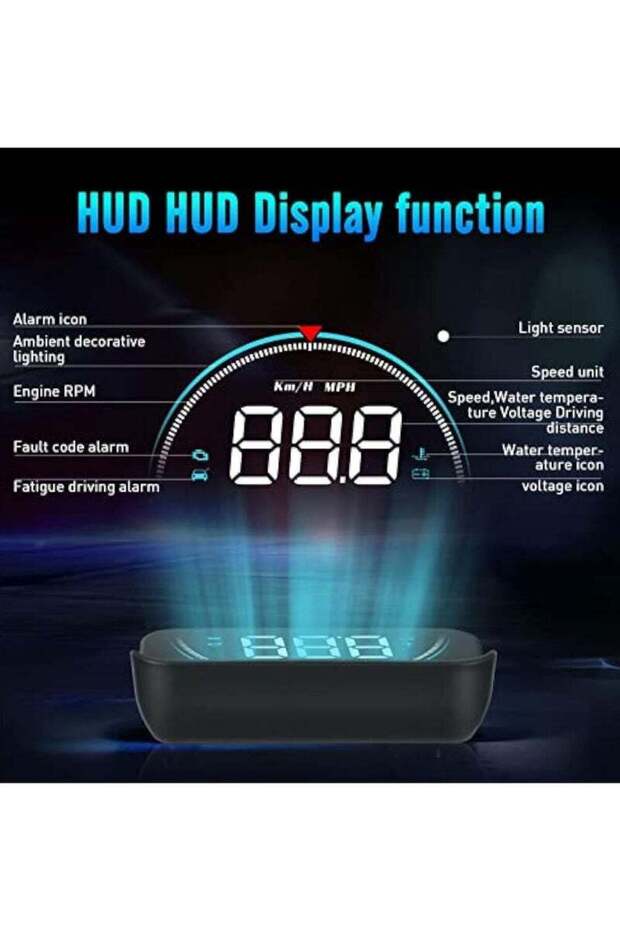 Hud Flat Panel Display, 3.5-Inch, Multi-function Speed Warning for Vehicles with Obd Ii or Euobd - 3