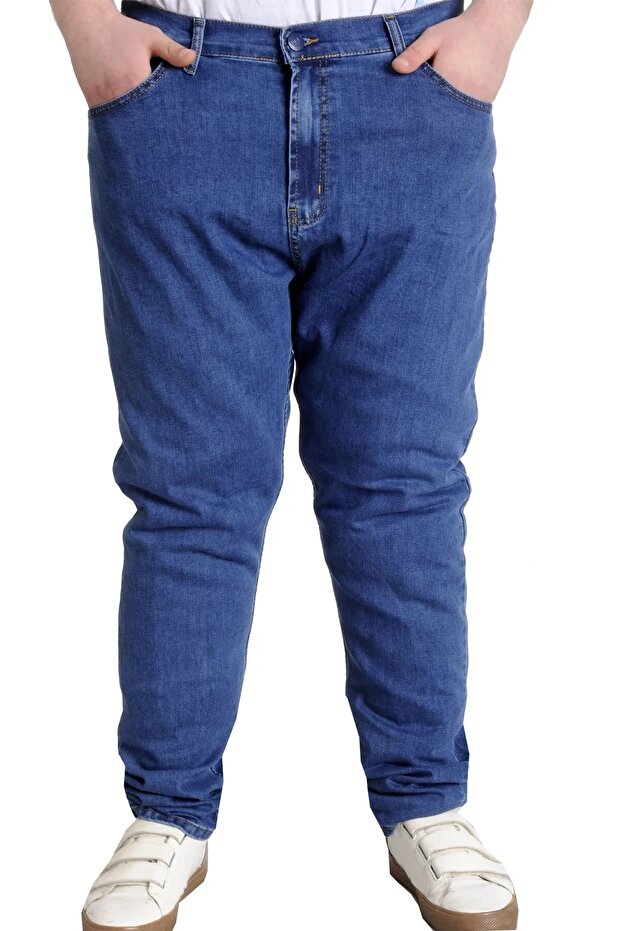 Men's Large Size Lycra Regular Waist Straight Leg Jeans Large Size Super Battal