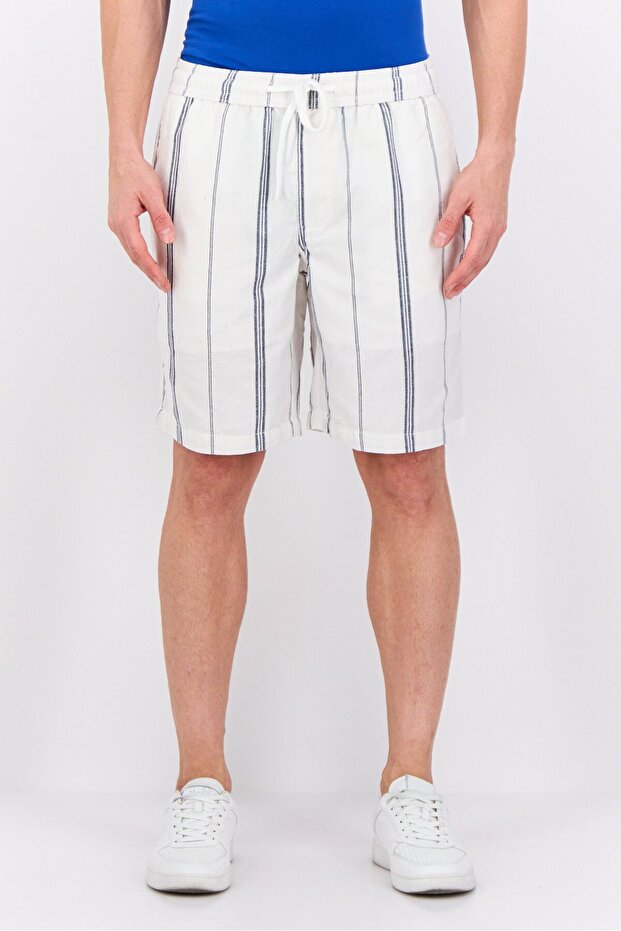 شورت رجالي مخطط أساسي، متعدد الألوان - 1