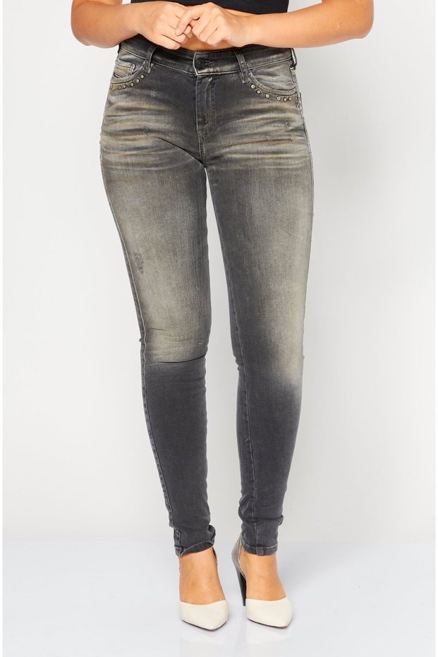 Women Super Skinny Fit Wash Stretch Denim, Black