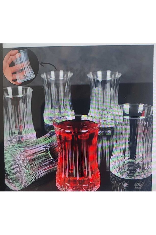 12 PARÇA ELYSİA MODEL İTHAL ÇAY TAKIMI 6 AD ÇAY BARDAK 6 AD ÇAY TABAGI - 2