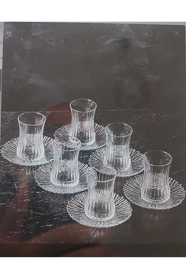 12 PARÇA ELYSİA MODEL İTHAL ÇAY TAKIMI 6 AD ÇAY BARDAK 6 AD ÇAY TABAGI - 1
