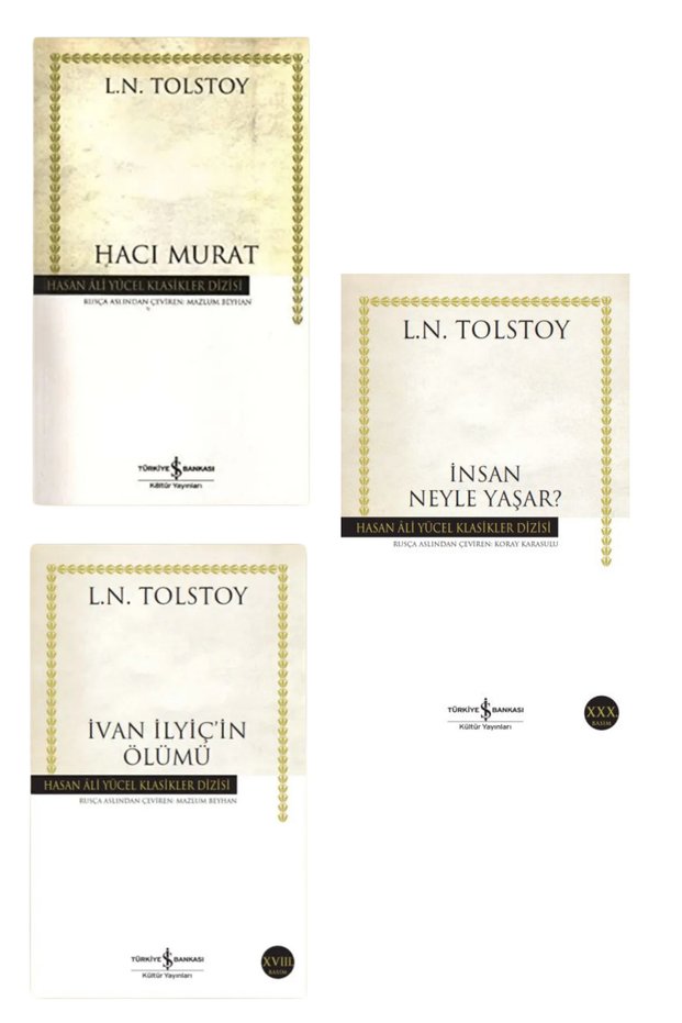 World Classics Set (3 Books) Hacı Murat , Ivan Ilyiçin Ölümü , Insan Neyle Yaşar , Tolstoy
