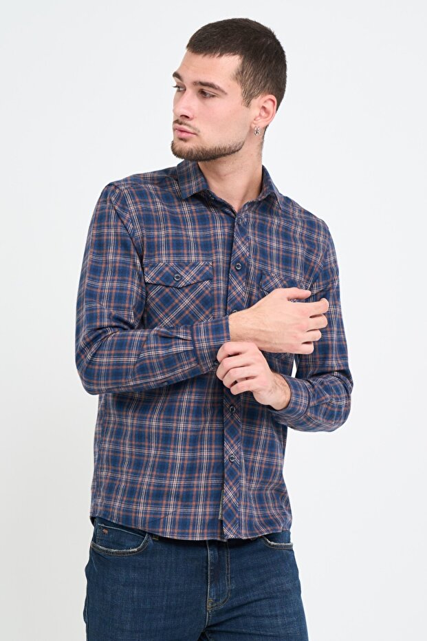 Camasa barbat regular cu buzunare - 7