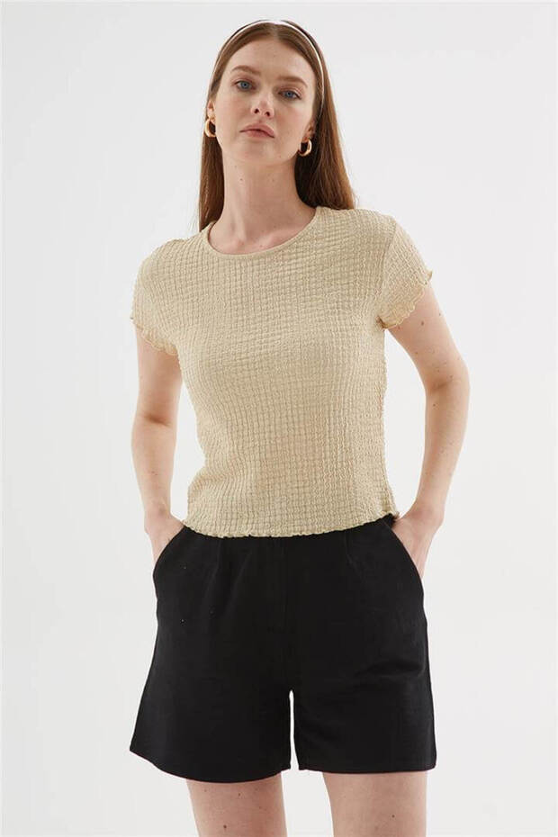 Textured Blouse Beige
