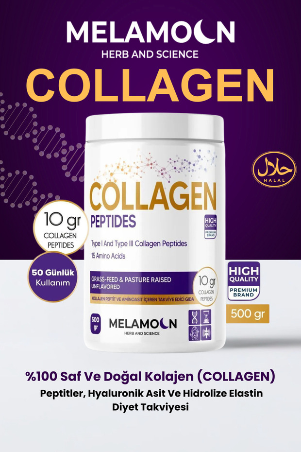 100% Pure and Natural Collagen (Collagen) Peptides, Hyaluronic Acid and Hydrolyzed Elastin Dietary Supplement