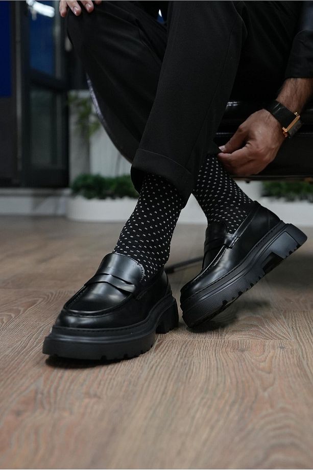 Ramonelli Model Gerçek Deri El Yapımı Erkek Siyah Açma Deri Casual Ayakkabı - 5
