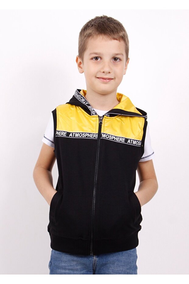 Boy's Striped Hooded Vest